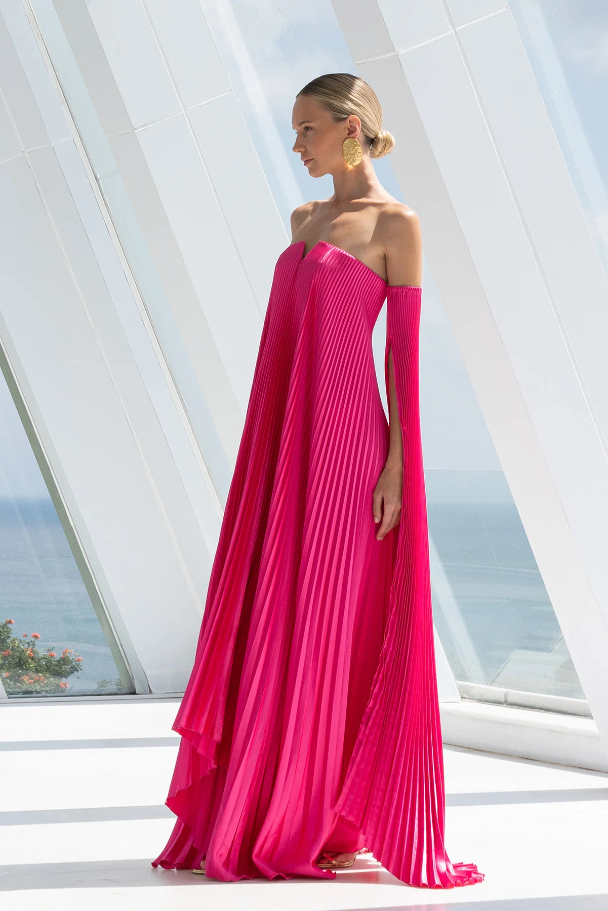 Black Tie Gown Drama Sleeves - Foxglove - Image 2