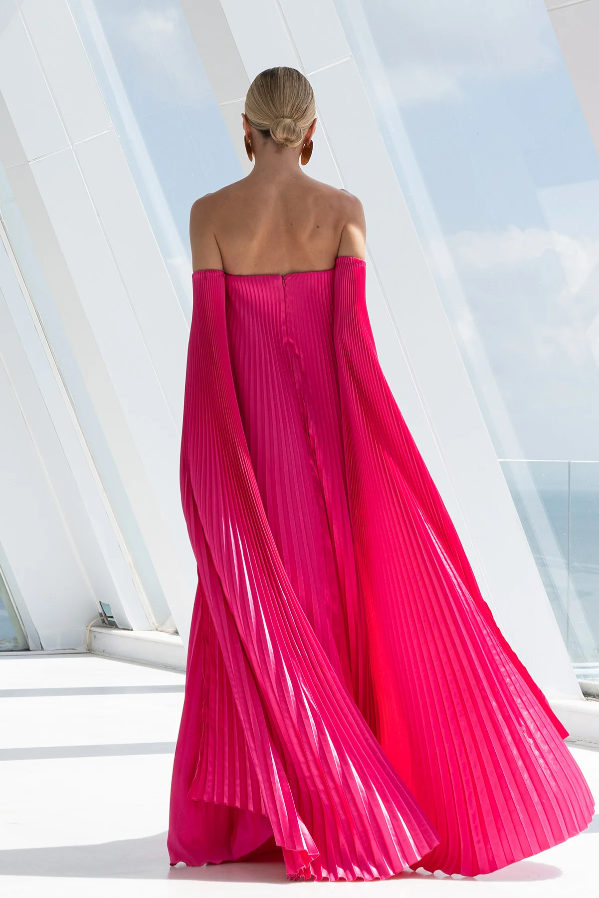 Black Tie Gown Drama Sleeves - Foxglove - Image 3